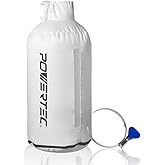 POWERTEC Dust Collector Bag, 30 Micron Filter. 4" Dust Port Filter Bag with 4" Key Hose Clamp. Fits DEWALT DW735, DW734, Wen 