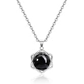 Top Plaza Amethyst Crystal Necklaces for Women Lucky Round Healing Stone Necklace Protection Purple Gemstone Pendant Necklace Quartz Jewelry Gifts