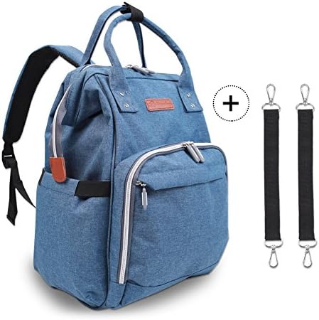 Diaper Bag Backpack - Polaris Multi-Function Maternity Nappy Bags For Baby Care | Travel Backpack With Large Capacity, Stroller Straps, Waterproof Cover - Durable and Stylish, Bule