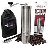 Clara's Coffee Stainless Steel Body and Adjustable Ceramic Conical Burr Manual Coffee Grinder
