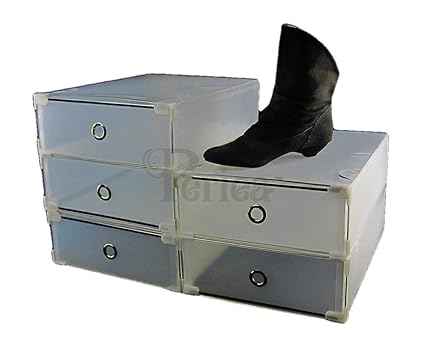 Periea Strong Plastic Stackable Shoe Drawers With Metal Frame