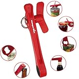 6 in 1 Safety Edge Manual Can Opener, Jar Opener, Bottle Opener, Twist Top Opener, Pull Tab Pry & Lid Pry - Replace Six Kitchen Tools & Say Goodbye To Sharp Can Lids - The Everything Opener