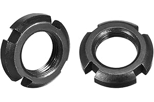 uxcell M20x1.5mm Fine Pitch Thread Retaining Four-Slot Slotted Round Nuts, 2 Pcs
