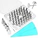 Piping Tips, MCIRCO Cake Decorating Supplies 57-piece Stainless Steel Cookies Cupcake Decorating Kits Frosting Icing Tips Baking Tools with Flower Nail Pastry Bag Icing Coupler and Hinged Storage Box