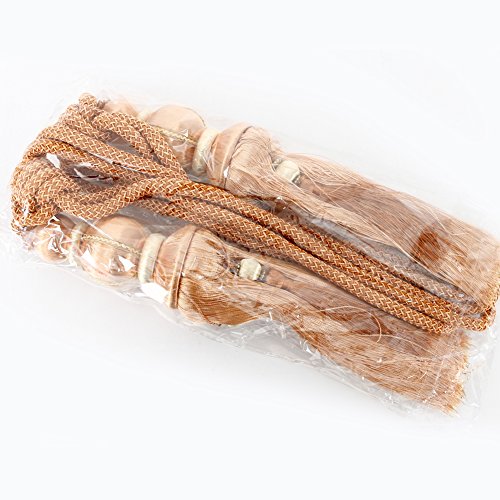 BERTERI 1 Pair Decorative Curtain Rope Tieback with Tassels， Luxury Elegant Brown Curtain Beads Tassels Holdback Window Treatment Accessories - Thumbnail 6
