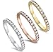 14K Gold Plated Sterling Silver AAA CZ Simulated Diamond Stackable Ring Eternity Bands for Women