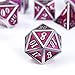 DnDnD Solid Metal Dice Set, Rose Pink D&D Metal Dice with Metal Box for DND Role Playing Game