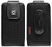 Motorola Droid RAZR MAXX HD Vertical Style Slide In With Flap Case Made In Genuine Leather With Magnetic Closure And Removable Spring Clip Black