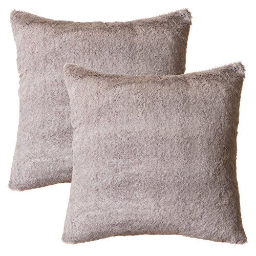 Faux Fur Throw Pillow Pack 18x18 With Insert Grey Desertcart INDIA