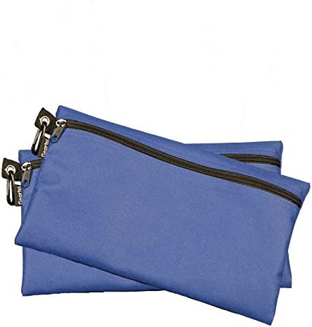 Zipper Bag Poly Cloth Value Package of 2 Bags (Blue) Organize Storage Pouch Supplies Tools Cosmetics Money