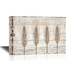 Ear of Wheat on Wood Style Background
