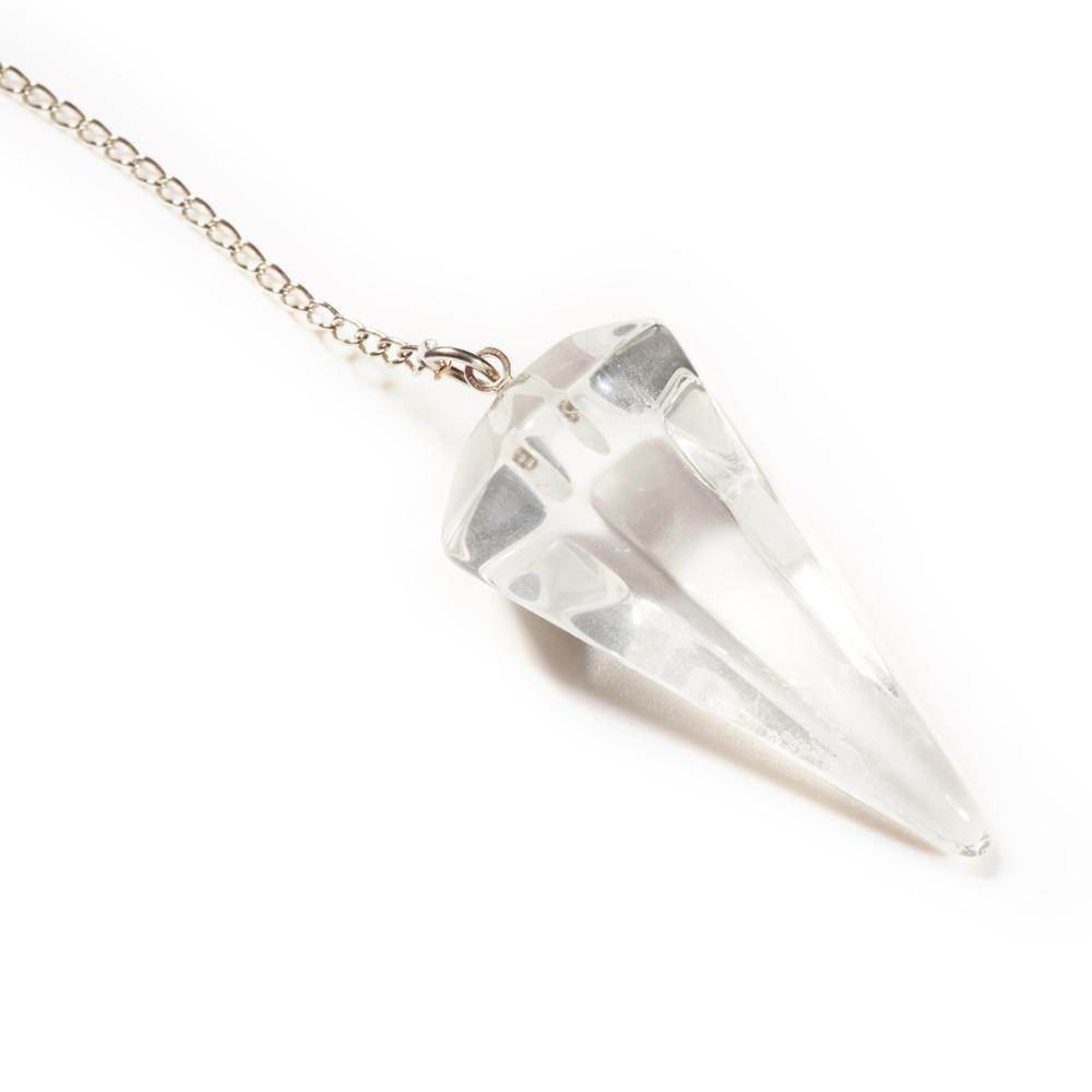 Beautiful Natural Clear Quartz Dowsing Pendulum 12 Faceted Crystal Healing Wellness Positive Energy Gift Powerful Divine Reiki Feng Shui Peace Meditation