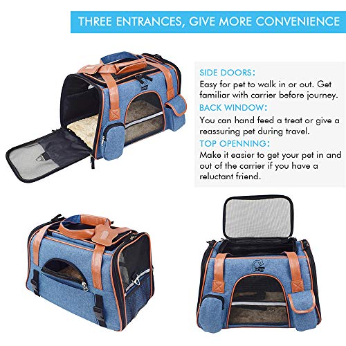 Premium-Pet-Carrier-Airline-Approved-Soft-Sided-for-Cats-and-Dogs-Portable-Cozy-Travel-Pet-Bag-Car-Seat-Safe-Carrier