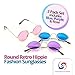 M & M Products Online Round Retro John Lennon Hippie Rimless Sunglasses - 3 Pair Set Includes Blue, Purple, and Pink - Perfect Eyewear for Costumes, Parties & Gifts - Lifetime Replacement Included