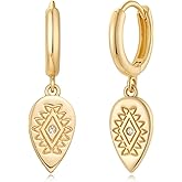 MYEARS Women Earrings Gold Huggie Hoop Dangle Drop 14K Gold Plated Small Simple Hypoallergenic Everyday Jewelry