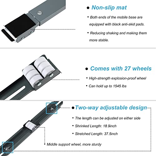 koutey 37" Moving Dollys with Wheels Adjustable Furniture Dolly