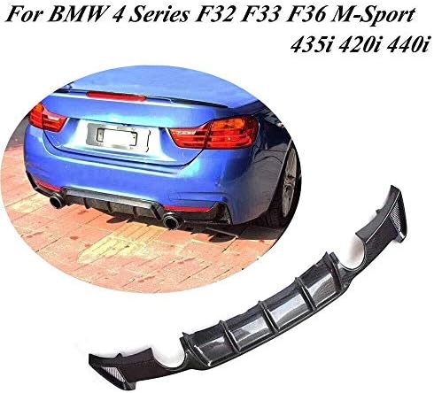 Carbon Fiber Car Rear Bumper Lip Diffuser For BMW 4 Series F32 F33 F36 M Sport Sedan Gran Coupe Convertible 2-Door 2014-2018 (Color : One Oulet Two Side)