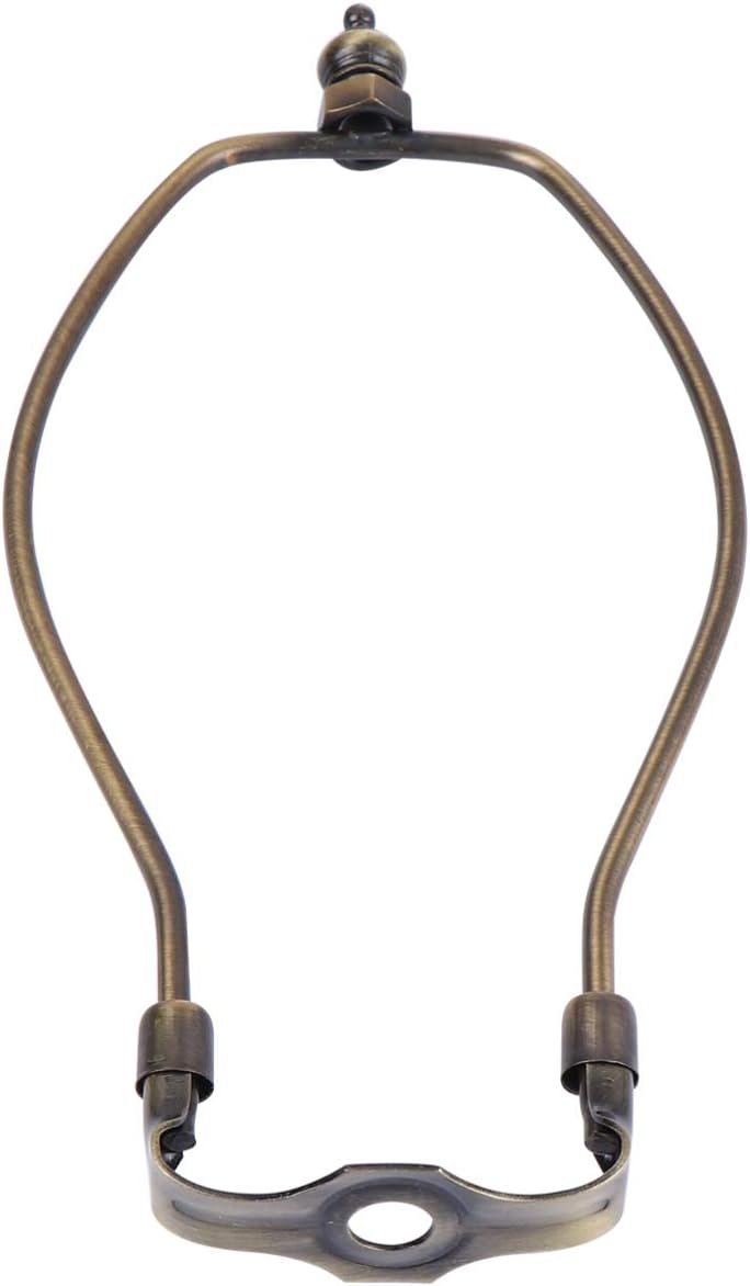 OSALADI 8 Inch Lamp Harp Horn Frame Chrome Plated Lamp Shade Bracket for Table and Floor Lamps DIY Lighting Accessories for Holders