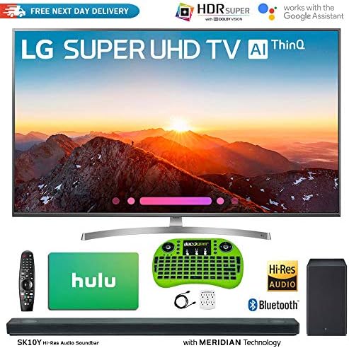 LG 4K HDR Smart LED AI Super UHD TV ThinQ (2018 Model) + LG SK10Y 5.1.2-Channel Hi-Res Audio Soundbar w/Dolby Atmos + Hulu $100 Gift Card + More (65" SK8000)