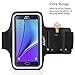 AILUN Phone Armband Compatible with Galaxy Note 5,Feartured with Sport Scratch-Resistant Material,Slim Lightweight,Dual Arm-Size Slots,Sweat Resistant&Key Pocket,with Headphone Ports[Black]