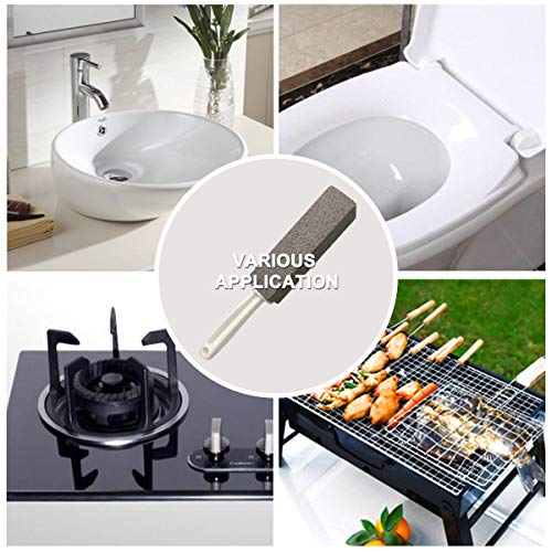 2 Pack Pumice Cleaning Stone with Handle, Toilet Bowl Cleaner Stains and Hard Water Ring Remover Rust Grill Griddle Cleaner For Kitchen/Bath/Pool/Household Cleaning - Thumbnail 2