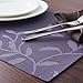 Top Finel Dinning Table Placemats for Kitchen Table Set of 8 Vinyl Woven Place Mats Heat Resistant Wipeable Placemat for Holiday, Purple