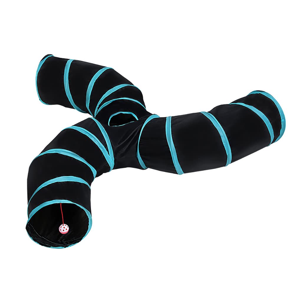 Alnicov S-Type Cat Tunnel3 Way Collapsible S-shape Small Animal Tubes Interactive Maze House Toy With Storage Bag For Kitten Puppy Rabbit Guinea Pig