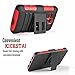 LG Sunrise Case, LG Lucky Case, LG L15G, LG L16C Combo Rugged Shell Cover Holster with Built-in Kickstand and Holster Locking Belt Clip Red + Circle(TM) Stylus Touch Screen Pen And Screen Protector