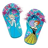 Disney Store Girls Anna & Elsa - Frozen - Flip Flops, Blue, Size 11/12
