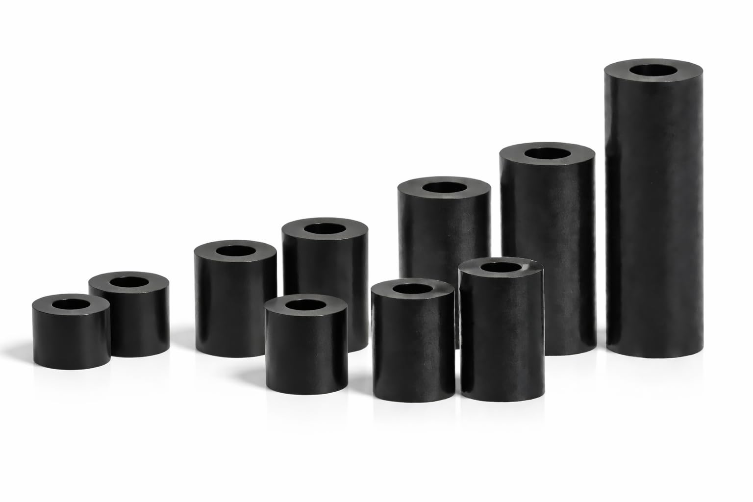 Black Nylon Spacers Plastic Standoff Washers (Pack of 10) (M8 / 8mm, 10mm) — image 1