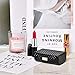 AIFUSI Leather Lipstick Case Holder with Mirror, Can Holds 2 Lipsticks Lipstick Box Organizer Bag Cosmetic Storage Kit for Purse for Women Ladies Gifts，Black (Black)