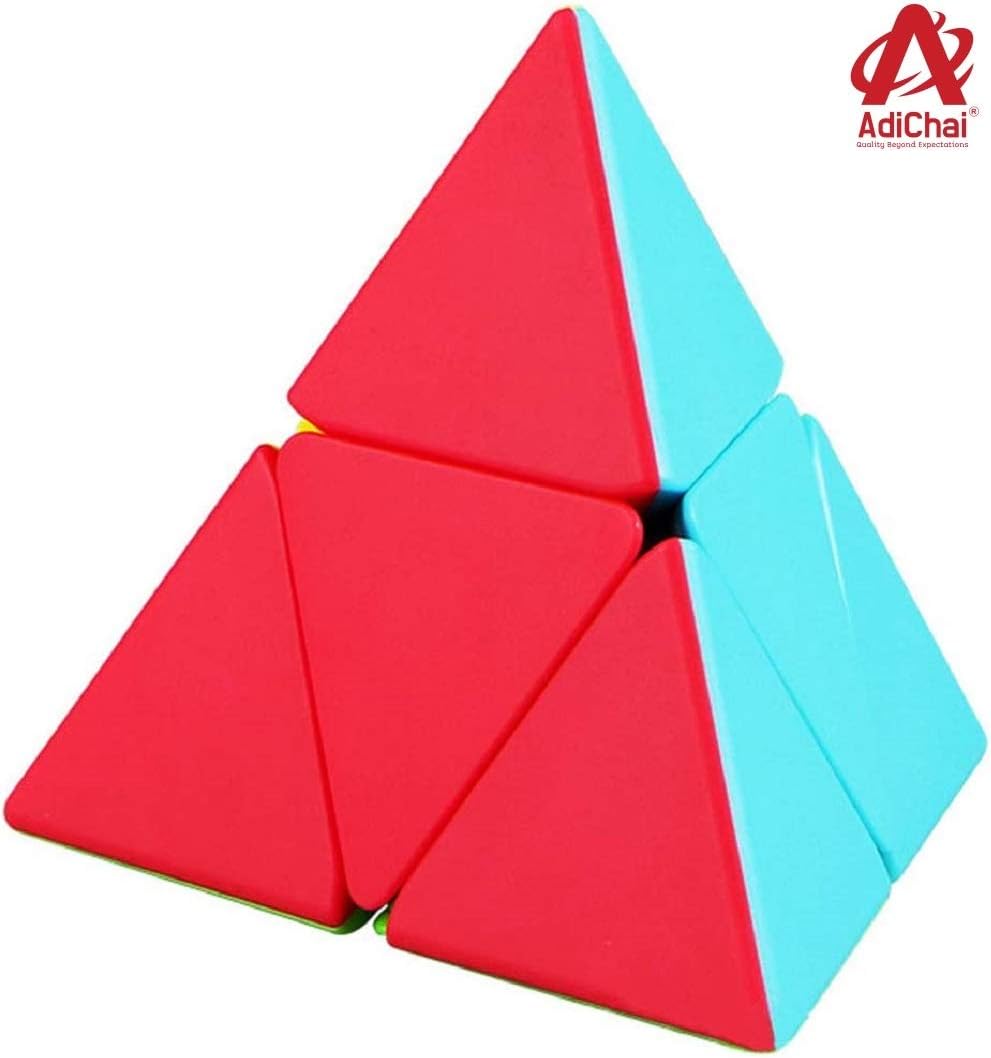 AdiChai QIYI 2x2 Mastermorphix - Looks Like Pyraminx -Speed Stickerless Cube Triangle Magic Cube Puzzle Toy for Kids Age 6 and Up