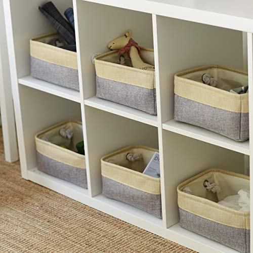 Sacyic Fabric Storage Baskets for Organizing(6 Pack) Small Baskets for