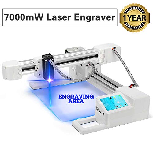 7000mW Off-line Laser Engraving Machine, USB Mini Desktop Laser Engraver Printer, Carver Size 155x175mm, High Speed Laser Engraving Cutter for Stainless Steel, Painted Metal Surface, Wood, Plastic