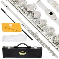 120-WH - WHITE/NICKEL Keys Closed C Flute Lazarro+Pro Case,Care Kit - 22 COLORS Available ! CLICK on LISTING to SEE All Colors
