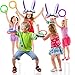 CHARMCZ Easter Decoration Bunny Ears Ring Toss Game Inflatable Rabbit Ears Toys for Kids Easter Decoration Birthday Gift Indoor Outdoor Games Props (Bunny Ears Ring Toss 2Pack)