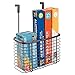 mDesign Metal Over Cabinet Kitchen Pantry Storage Organizer Holder Basket - Hang Over Cabinet Doors - Holds Aluminum Foil, Sandwich Bags, Cleaning Supplies, Trash Bags - Steel Wire - Bronze