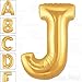 AFTERLOON® 40 Inch Giant Jumbo Helium Foil Mylar Alphabet Balloons for Graduation Anniversary Celebration Bridal Shower Wedding Birthday Party Decorations, Premium Quality, Matte Gold, Letter J