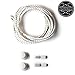 Stout Gears Reflective No Tie Shoelaces Lock System - Elastic Shoe Laces for Sneakers - 1 Pair (White)