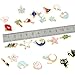 30 Pcs Assorted Enamel Charm Pendant Gold Plated Love Cactus Moon Star Dainty Dangle Crafting Accessories for Necklace Bracelet Ankle Jewelry DIY Making