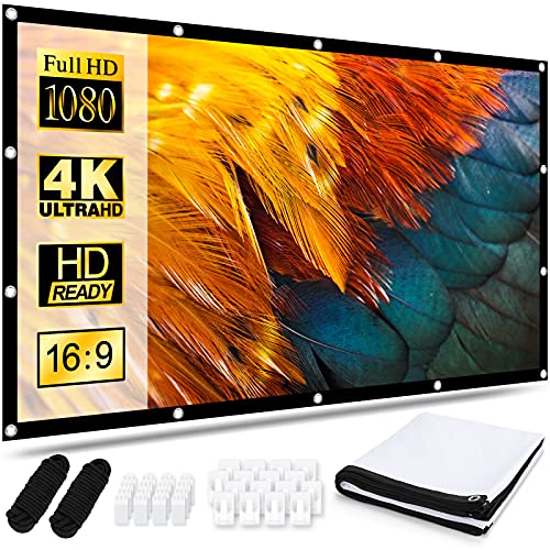 Osoeri Leinwand Beamer 120 Zoll, 16:9 HD Faltbarer Beamer Leinwand, Anti-Falten Doppelseitige Projector Screen 265x149cm, Tragbarer Projektor Leinwänd