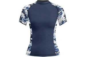 AUREIKA Women’s Camo MMA Rash Guard – Short Sleeve Fightwear Top for BJJ, Kickboxing & Functional Training