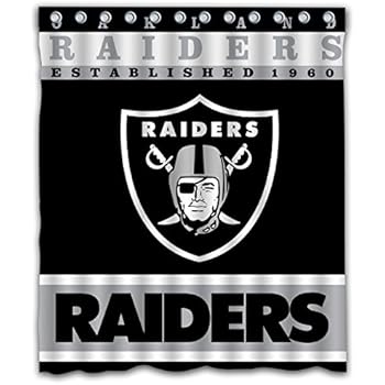 Sonaby Custom Oakland Raiders Waterproof Fabric Shower Curtain For