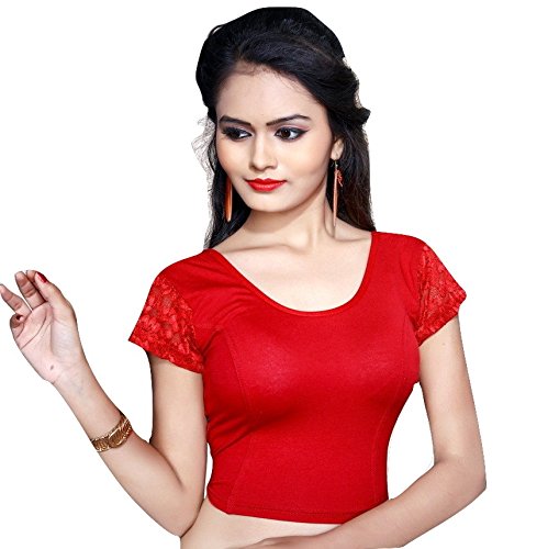 Women's Cotton Lycra Solid Readymade Free Size Blouse