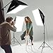 CRAPHY Professional Photo Studio Soft Box Lights Continuous Lighting Kit 3x135W 5000K Bulbs + 20