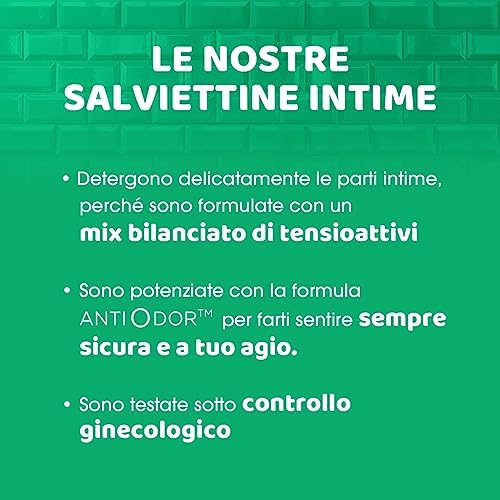 Salviettine Fresco, Salviette Igiene Intima, Azione Protettiva con Mentolo Naturale, Per Uso Quotidiano, Clinicamente Testato, pH 5, 1 Confezione da 12 Salviettine