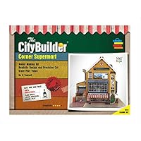 The CityBuilder Corner SUPERMART Cardboard Model Making Kit - O Scale Model Railroad Building