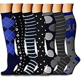 CHARMKING Compression Socks 15-20 mmHg is BEST Graduated Athletic & Medical for Men & Women Running, Travel, Nurses, Pregnant - Boost Performance Blood Circulation & Recovery(Large/X-Large,Assorted 6)