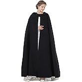 BEAUTELICATE Hooded Cloak Wedding Cape for Women Bridal Winter Robe Wool Blend Halloween Costume Christmas