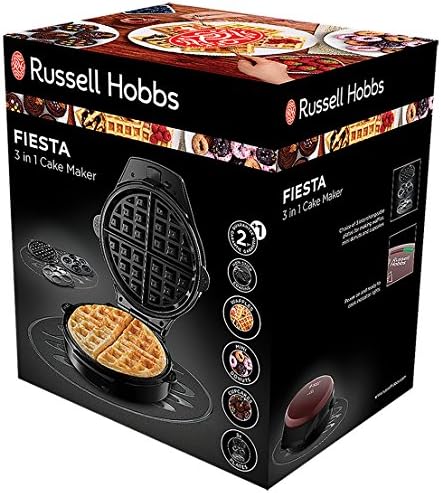 Russell Hobbs Gaufrier 3en1 900W, Plaque Gaufre, Cupcake et Donut - 24620-56 Fiesta - Cuisine A Vivre Russell Hobbs Gaufrier 3en1 900W, Plaque Gaufre, Cupcake et Donut - 24620-56 Fiesta